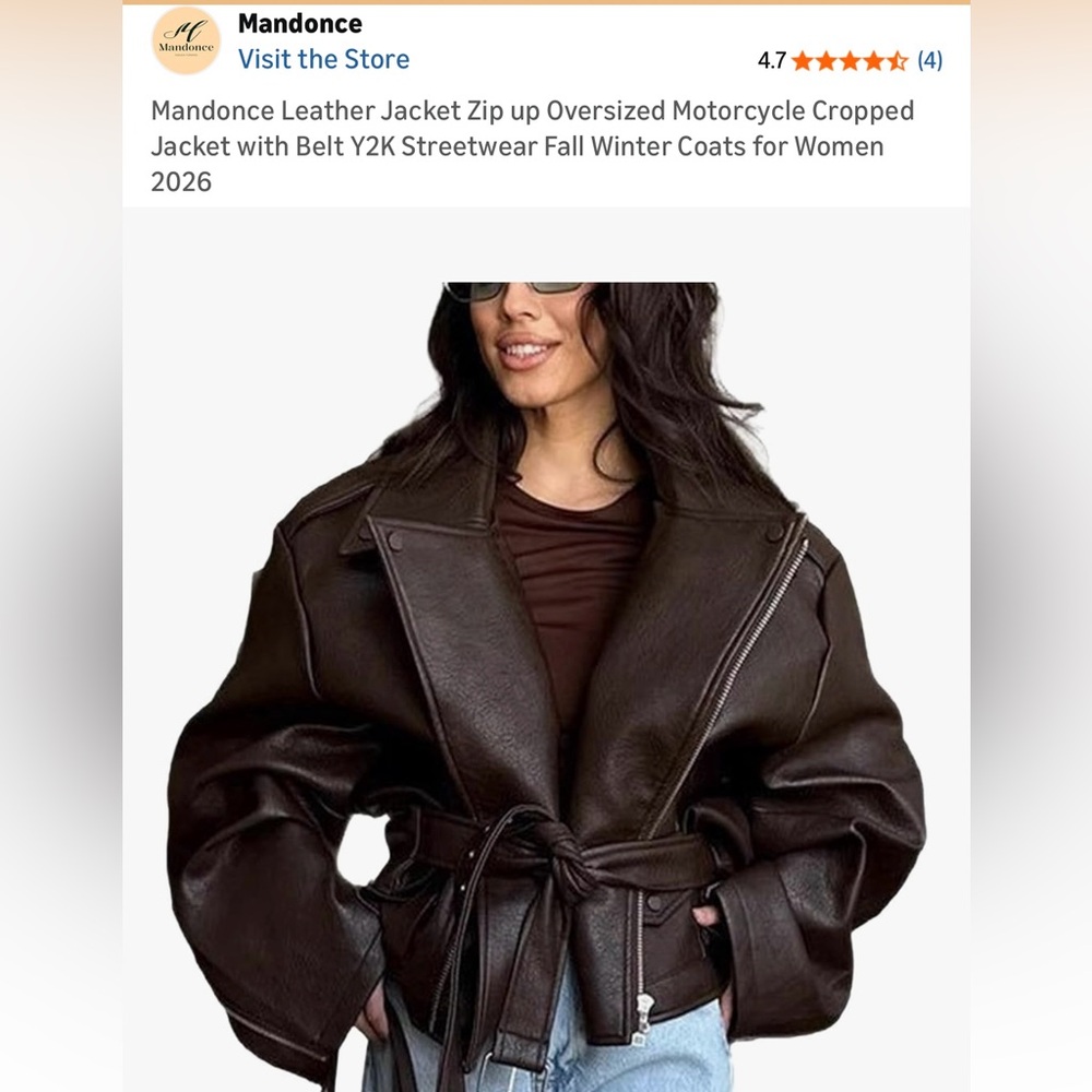 NWT LEATHER MOTO JCKT. SZ M